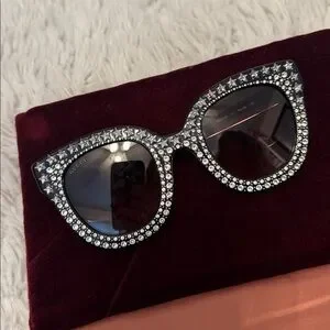 Gucci Hollywood Forever Acetate Crystal Stars Cat Eye Sunglasses GG0116S Black Gucci | Accessories | Gucci Hollywood Forever Acetate  main image 4